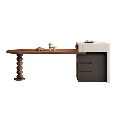 带电磁炉岛台餐桌多功能高级感