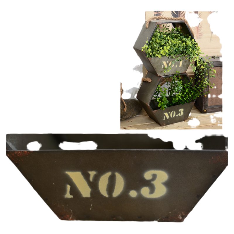 田园复古铁艺吊挂花盆花架