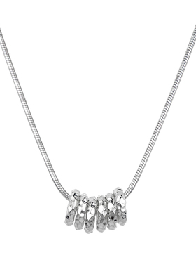 顺庆银楼S925银环碎银子项链女款