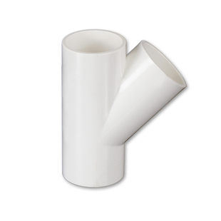 PVC斜三通 排水管配件下水45度等径异径50三通管件25 75 110 160