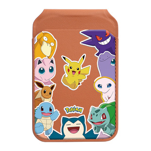 富力顿 宝可梦magsafe磁吸转轴卡包支架适用苹果16Promax手机壳小众17创意简约新款iPhone15可插卡套PU皮革14