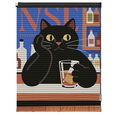 慕安娜印花铝百叶窗帘免打孔防窥