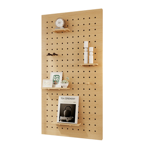 海洋板展示架定制实木洞洞板货架置物架超市屏风造型墙零食收纳柜