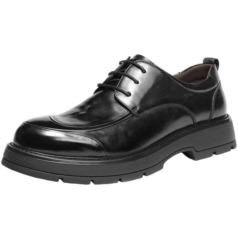 百丽男鞋厚底商务真牛皮鞋男士26春新商场款通勤休闲婚鞋8ZN01AM6