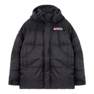 66° NORTH 冬季黑色男士立领连帽羽绒服银泰百货精品 301574