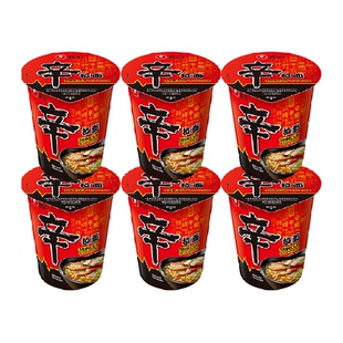 农心香菇牛肉味辛拉面杯面65g*6杯方便面泡面方便速食桶面