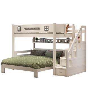 全实木上下床双层床橡胶木子母床上床下空高架床单上层儿童高低床