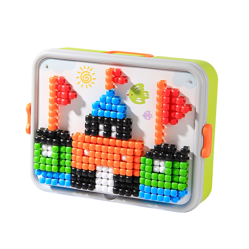 立体插插乐蘑菇钉创意拼图趣味大颗粒DIY专注力提升训练益智玩具
