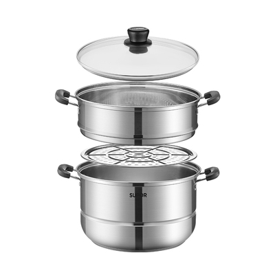 苏泊尔蒸锅家用2026新款不锈钢蒸煮炖锅蒸鱼包子电磁炉燃气灶专用