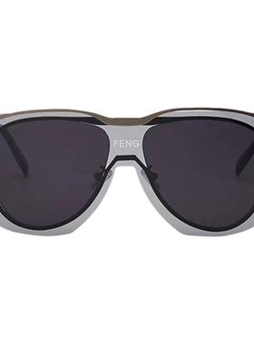 大脸韩版个性风连体白色太阳镜