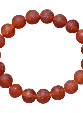 天然红玛瑙圆珠手链男女情侣民族风水晶礼物闺蜜半宝石复古风现货