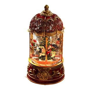 圣诞节树旋转木马飘雪雪花水晶球款音乐盒八音盒儿童生日礼物摆件