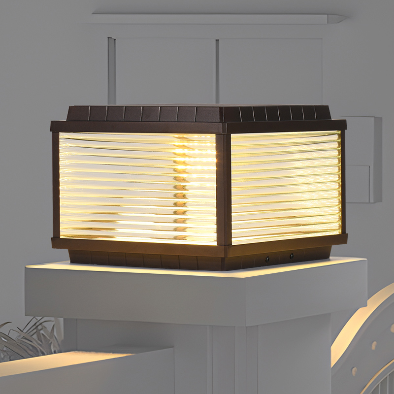 太阳能柱头灯中式门柱灯户外防水别墅小区庭院柱子围墙灯花园大门