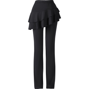 广场舞裤子飘逸跳舞裙裤舞蹈裤裙女牛奶丝长裤服装秋冬运动练功裤