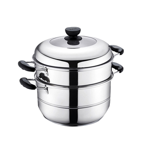 苏泊尔蒸锅2层304不锈钢22cm加厚复底24cm电磁炉家用煤气灶锅28cm