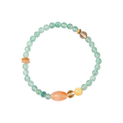 晴水和田玉+翡翠+蜜蜡+玛瑙手串