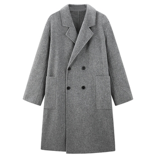 太平鸟男装 休闲大衣宽松时尚经典甄选羊毛混纺大衣男