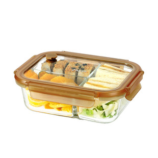 康宁玻璃保鲜盒食品级冰箱专用可微波炉加热玻璃碗耐高温便当饭盒