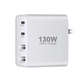 英规130W氮化镓充电器pd100W快充美规折叠多口适用华为小米苹果联想手机笔记本电脑电源适配器TypeC数据线5A