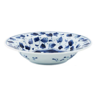 日本蓝凛堂圆盘日式餐具陶瓷青花深盘家用菜盘汤盘釉下彩宽边大盘