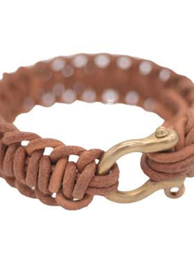 手作手工编制编织植鞣革手环手镯