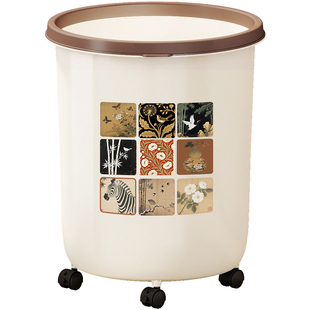 厨房专用垃圾桶家用2026新款客厅高颜值免弯腰大容量桶带轮可移动