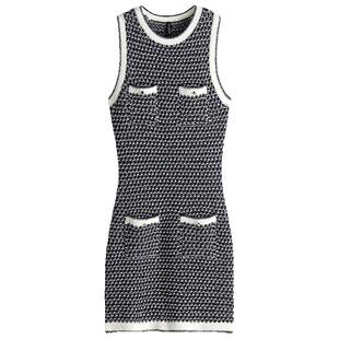 HM女装千金风连衣裙夏季修身口袋设计纹理感针织连身裙1269551