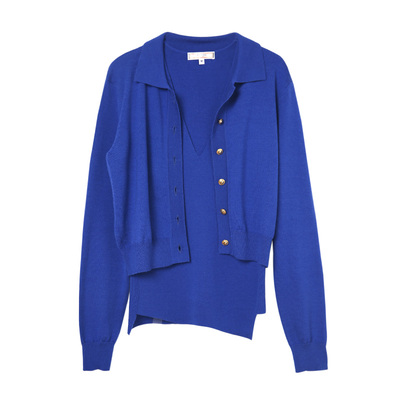 三所vintage全羊毛开衫针织套装