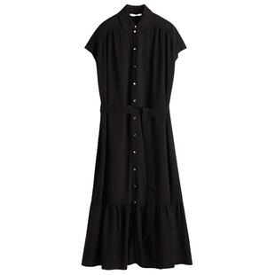 HM女装连衣裙夏季时尚系带束腰衬衫包袖连衣裙1297805