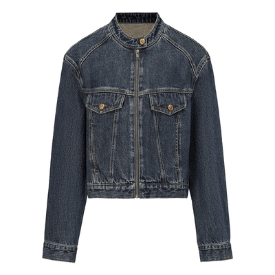 丹宁牛仔外套短款百搭圆领