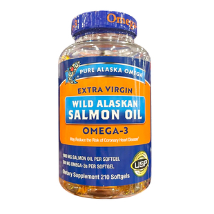 美国直邮Pure Alaska Omega-3阿拉斯加野生深海三文鱼油胶囊210粒