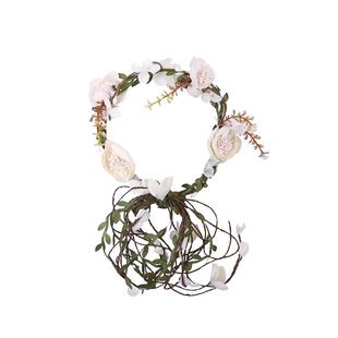 公主头饰夏季花朵花环发箍仿真花藤条精灵编发饰婚纱森系飘带头箍