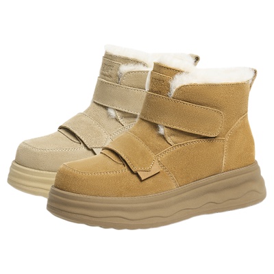 红蜻蜓雪地靴女冬季女鞋厚底户外加绒保暖短靴休闲棉鞋雪地棉鞋子