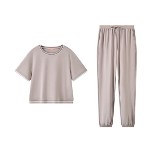 曼妮芬女士棉质短袖家居服套装夏季可外穿休闲运动风睡衣
