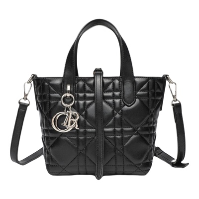 戴妃包2026新款单肩斜挎包竖版土著包菱格托特包大容量水桶手拎包