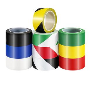 警示胶带pvc斑马线地标贴红白地面5s标识彩色划线地板黄色定位划分区域警示线高粘度防水粘性强耐磨安全强力