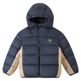 安奈儿童装男童女童短款羽绒服冬休闲三防保暖撞色拼接
