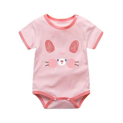 女童婴儿夏装包屁衣新生男童短袖睡衣儿童宝宝纯棉连体衣小童薄款