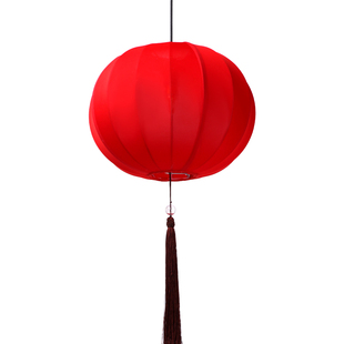 新中式创意圆形吊灯餐厅布艺荷花灯笼古风中国风佛堂茶室禅意灯饰