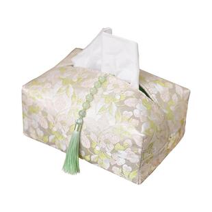 新中式纸巾国风布艺抽纸家用车内挂袋高颜值创意车载收纳盒纸抽盒