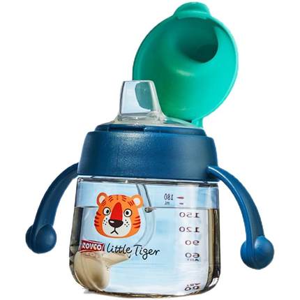 日康学饮杯鸭嘴杯婴儿6个月以上宝宝喝水喝奶吸管杯防呛奶瓶水杯