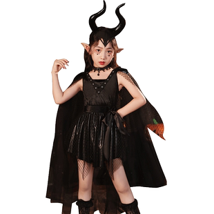 儿童万圣节cosplay服装女童吸血鬼装扮演出服裙子小女巫化妆舞会