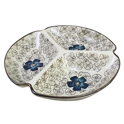 日式手绘加厚多格陶瓷餐盘水果盘