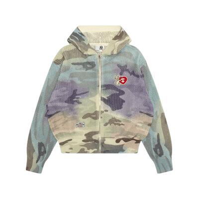 Aape猿人徽章甜酷慵懒迷彩针织衫