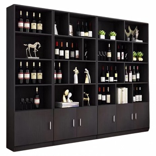 超市货架置物架商用展示柜展柜黑色靠墙柜子酒柜美容院理发