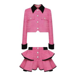 小香风秋冬套装2024新款高级感气质名媛韩剧穿搭修身显瘦两件套裙