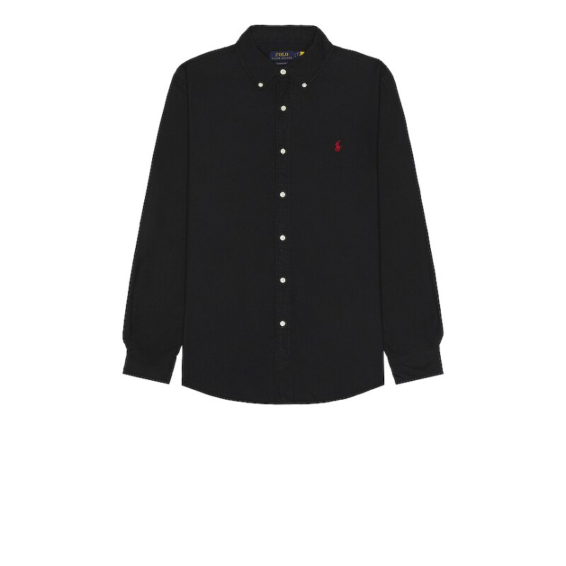 Polo Ralph Lauren 衬衫老钱风小马标刺绣单排扣长袖上衣REVOLVE