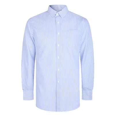 乔治白男士免烫条纹长袖衬衫