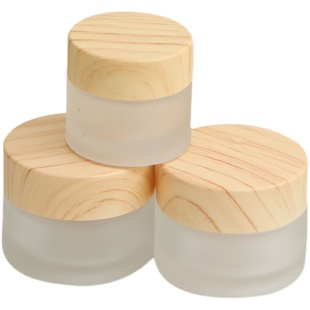 日式ins原木色磨砂玻璃杯洗笔杯带盖水晶杯装清洁液容器美甲工具