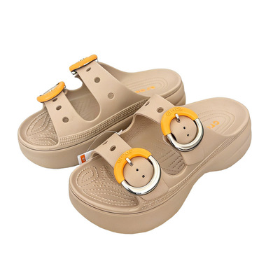 crocs云朵彩扣厚底凉拖213246
